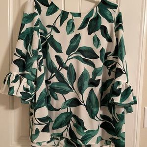 Alfani Bell Sleeve Palm Leaf Top